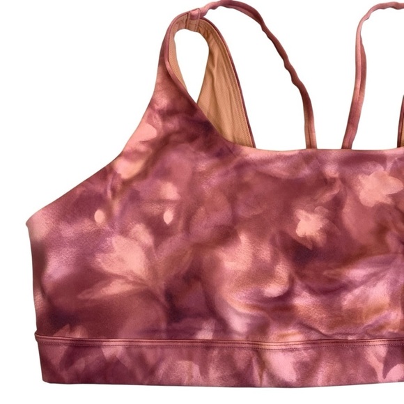 Athleta Exhale Printed Sports Bra Terracotta Rusty Orange Low Impact Soft Sz 3x - Picture 6 of 16